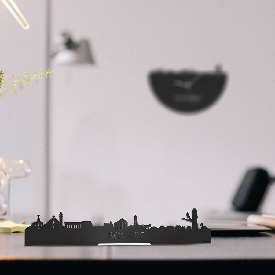 Standing Skyline Bonaire Zwart houten cadeau decoratie relatiegeschenk van WoodWideCities