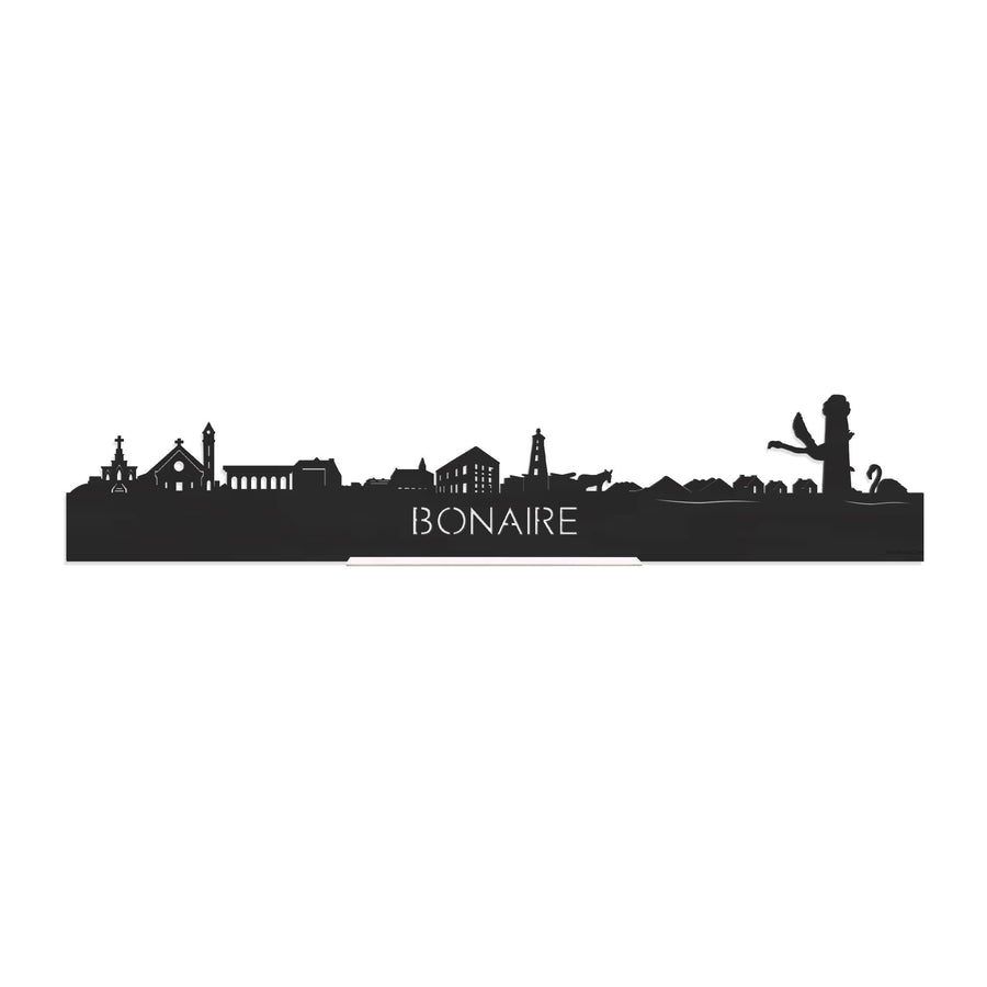Standing Skyline Bonaire Zwart houten cadeau decoratie relatiegeschenk van WoodWideCities