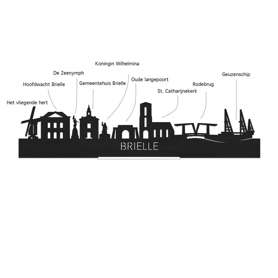 Standing Skyline Brielle Eiken houten cadeau decoratie relatiegeschenk van WoodWideCities