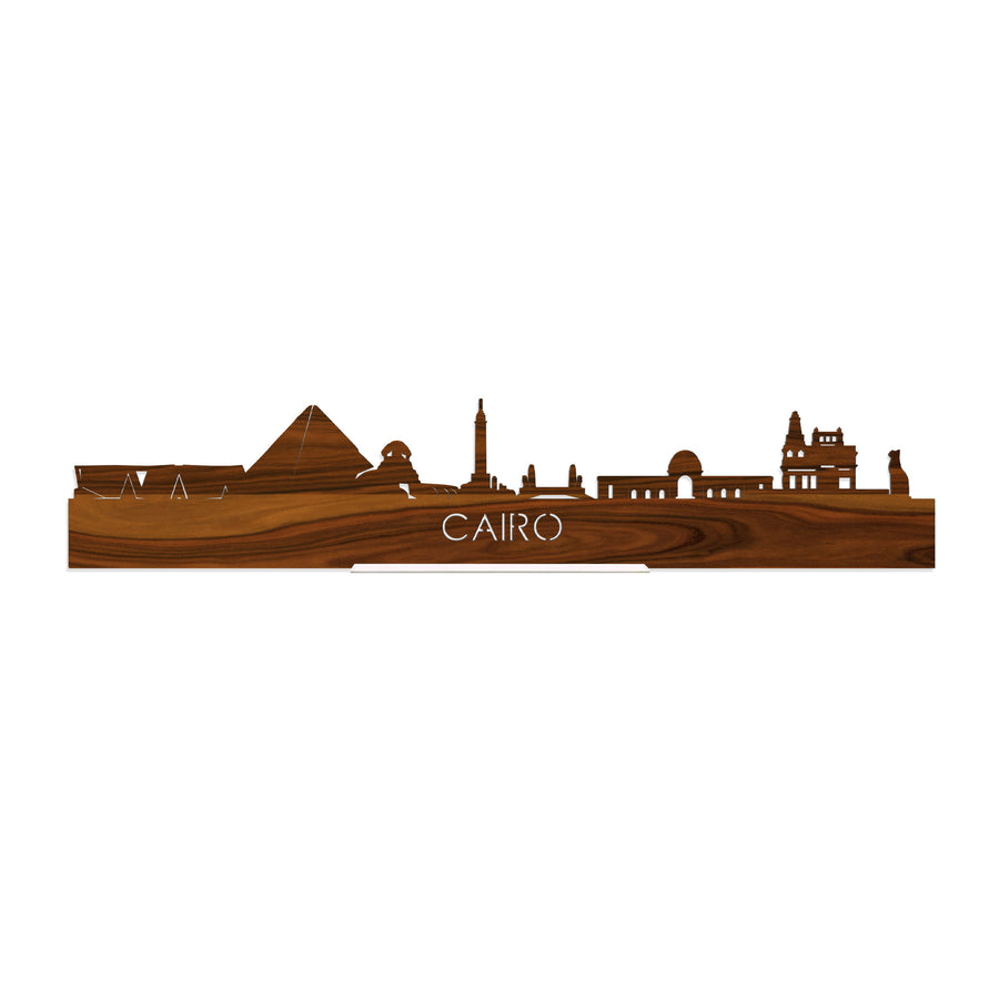 Standing Skyline Cairo Palissander houten cadeau decoratie relatiegeschenk van WoodWideCities