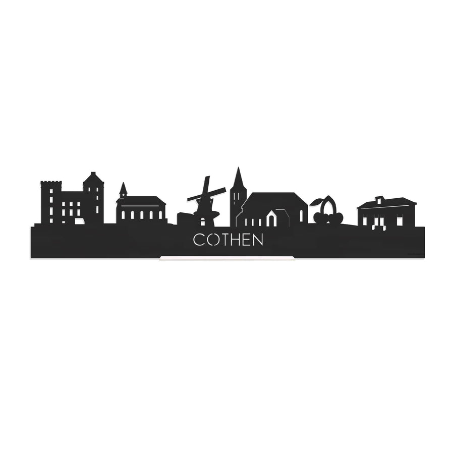 Standing Skyline Cothen Zwart houten cadeau decoratie relatiegeschenk van WoodWideCities