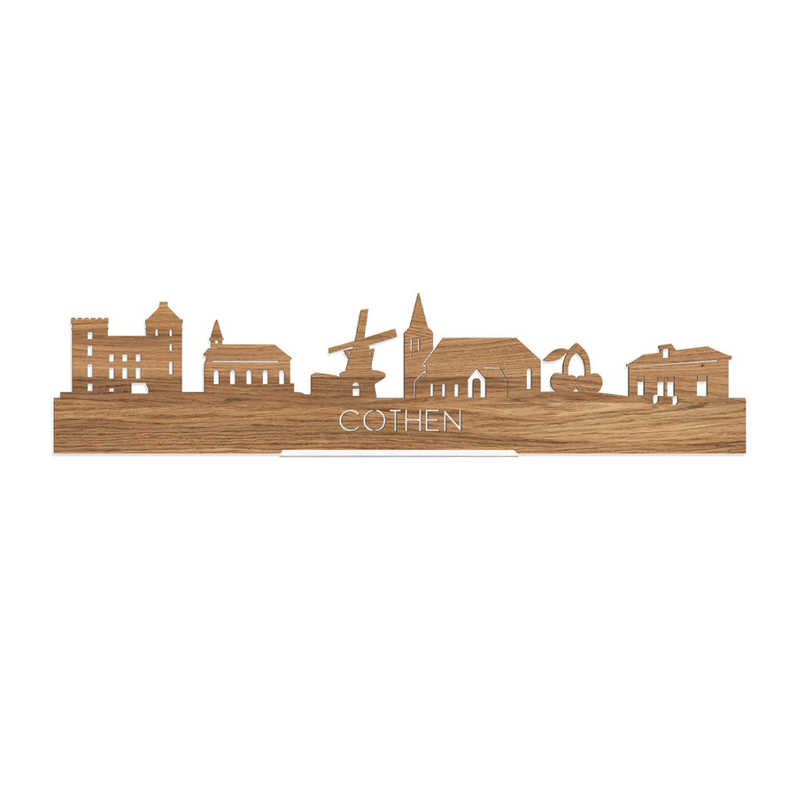 Standing Skyline Cothen Eiken houten cadeau decoratie relatiegeschenk van WoodWideCities