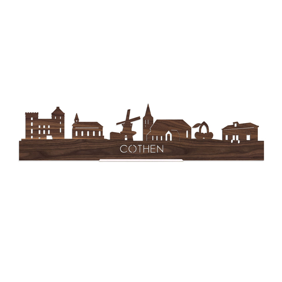 Standing Skyline Cothen Noten houten cadeau decoratie relatiegeschenk van WoodWideCities