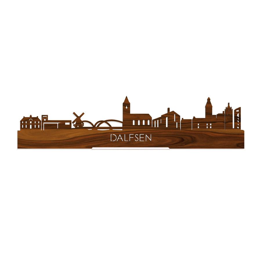 Standing Skyline Dalfsen Palissander houten cadeau decoratie relatiegeschenk van WoodWideCities