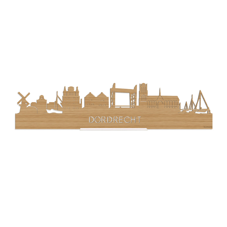 Standing Skyline Dordrecht Bamboe houten cadeau decoratie relatiegeschenk van WoodWideCities
