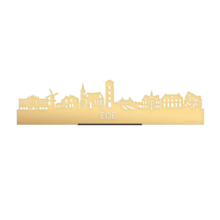 Standing Skyline Ede Goud Metallic 40 cm houten cadeau decoratie relatiegeschenk van WoodWideCities