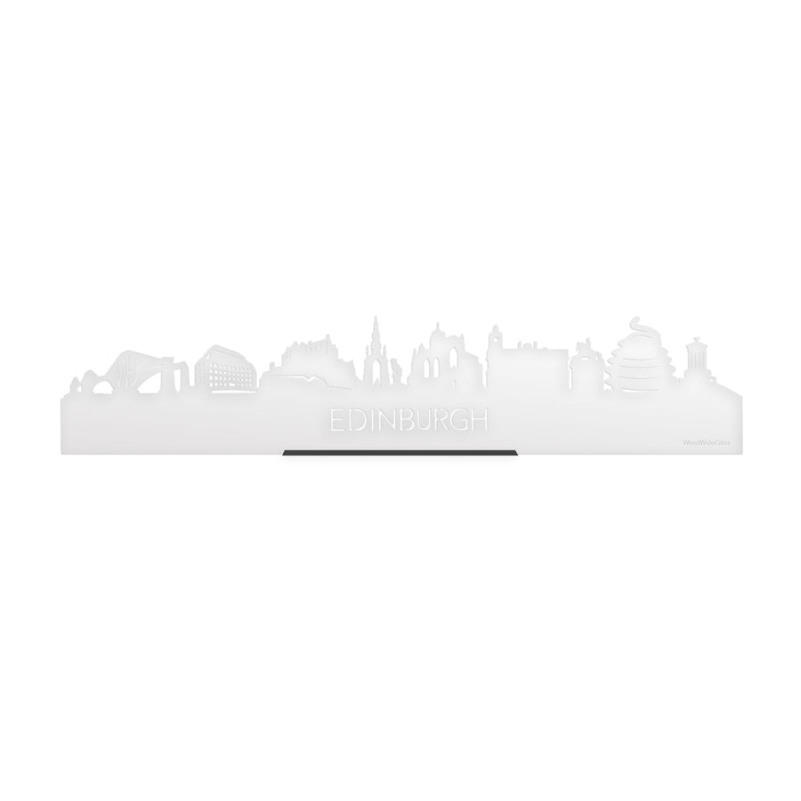 Standing Skyline Edinburgh Wit Glanzend 40 cm houten cadeau decoratie relatiegeschenk van WoodWideCities