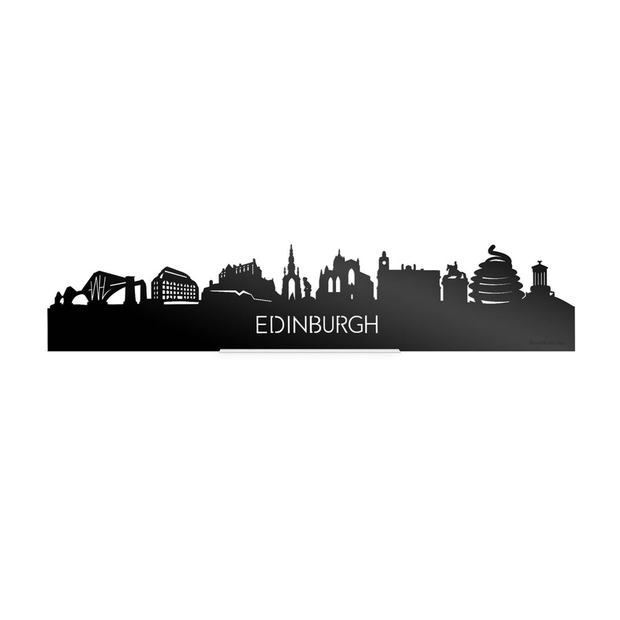 Standing Skyline Edinburgh Zwart Glanzend 40 cm houten cadeau decoratie relatiegeschenk van WoodWideCities