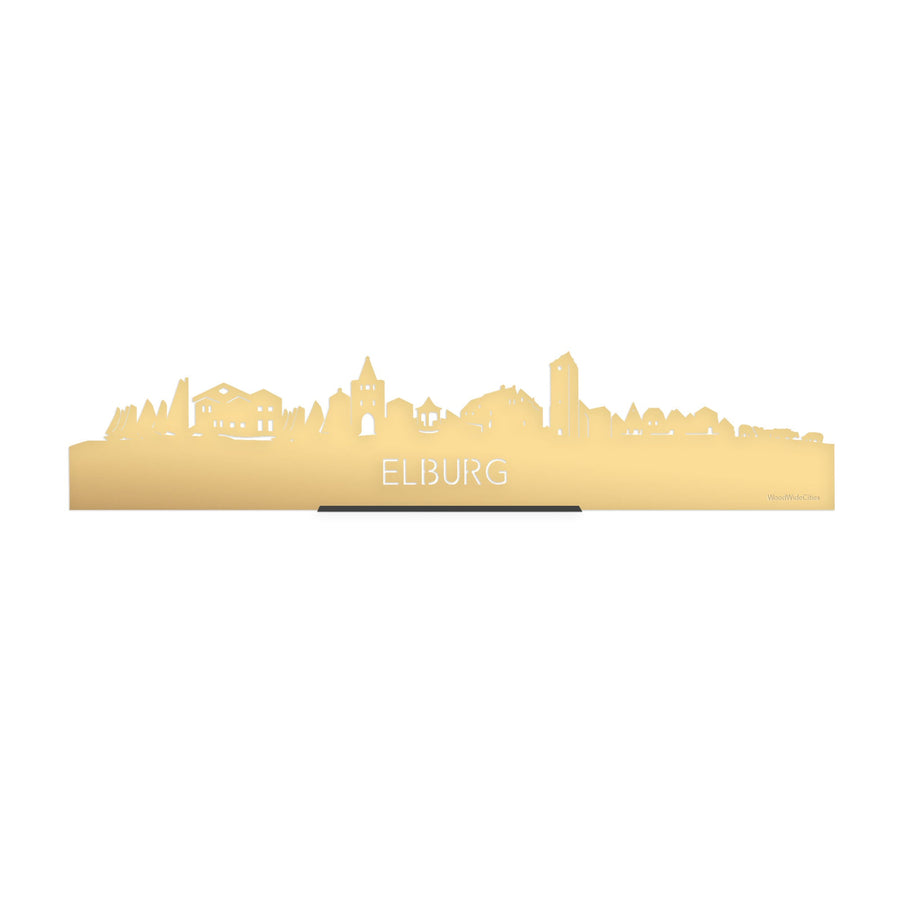 Standing Skyline Elburg Metallic Goud gerecycled kunststof cadeau decoratie relatiegeschenk van WoodWideCities