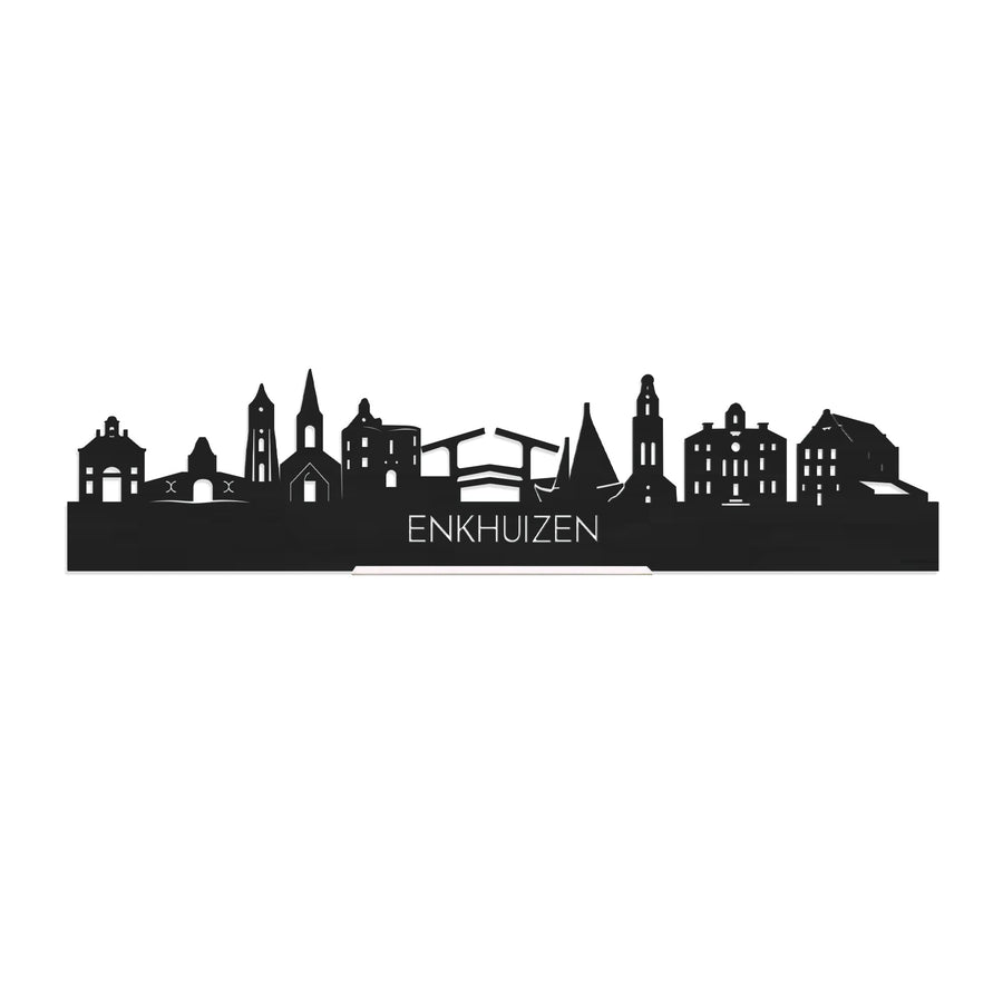 Standing Skyline Enkhuizen Zwart houten cadeau decoratie relatiegeschenk van WoodWideCities