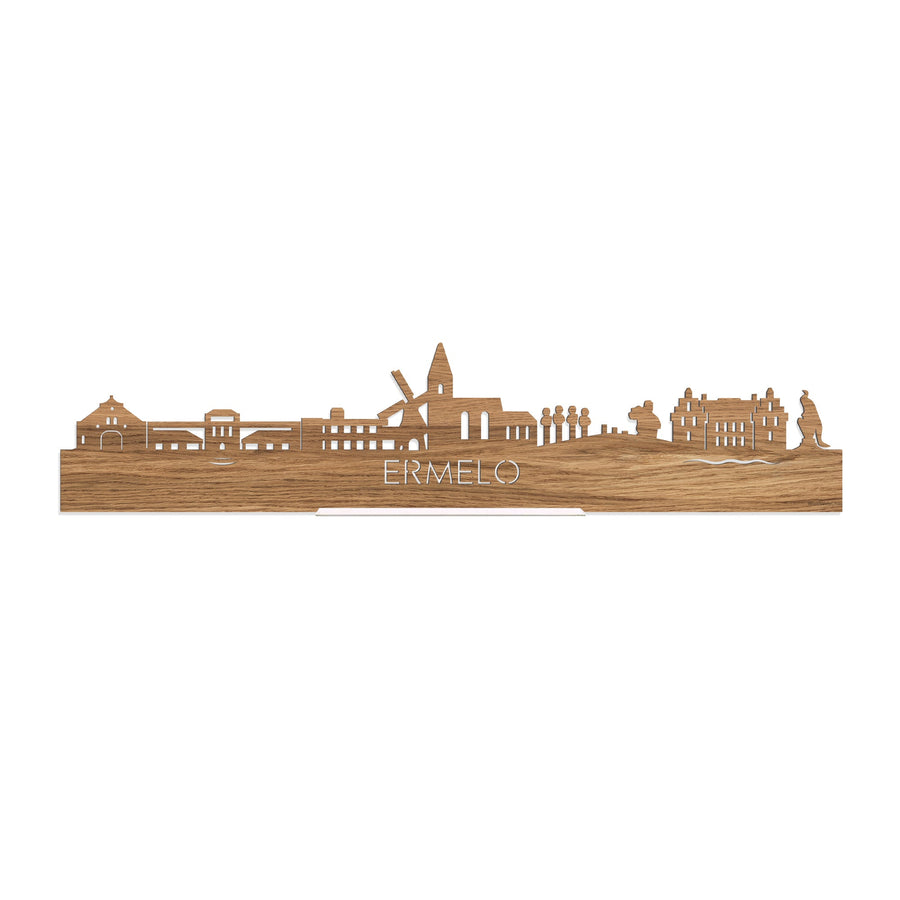 Standing Skyline Ermelo Eiken houten cadeau decoratie relatiegeschenk van WoodWideCities