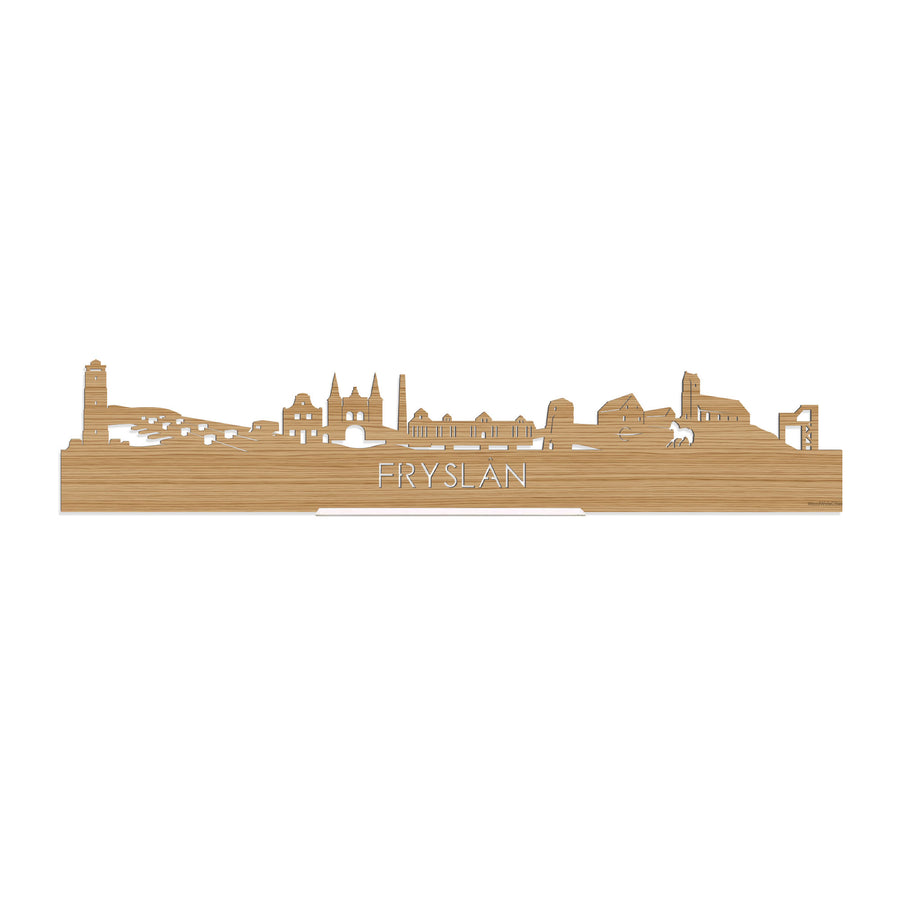 Standing Skyline Fryslan Bamboe houten cadeau decoratie relatiegeschenk van WoodWideCities