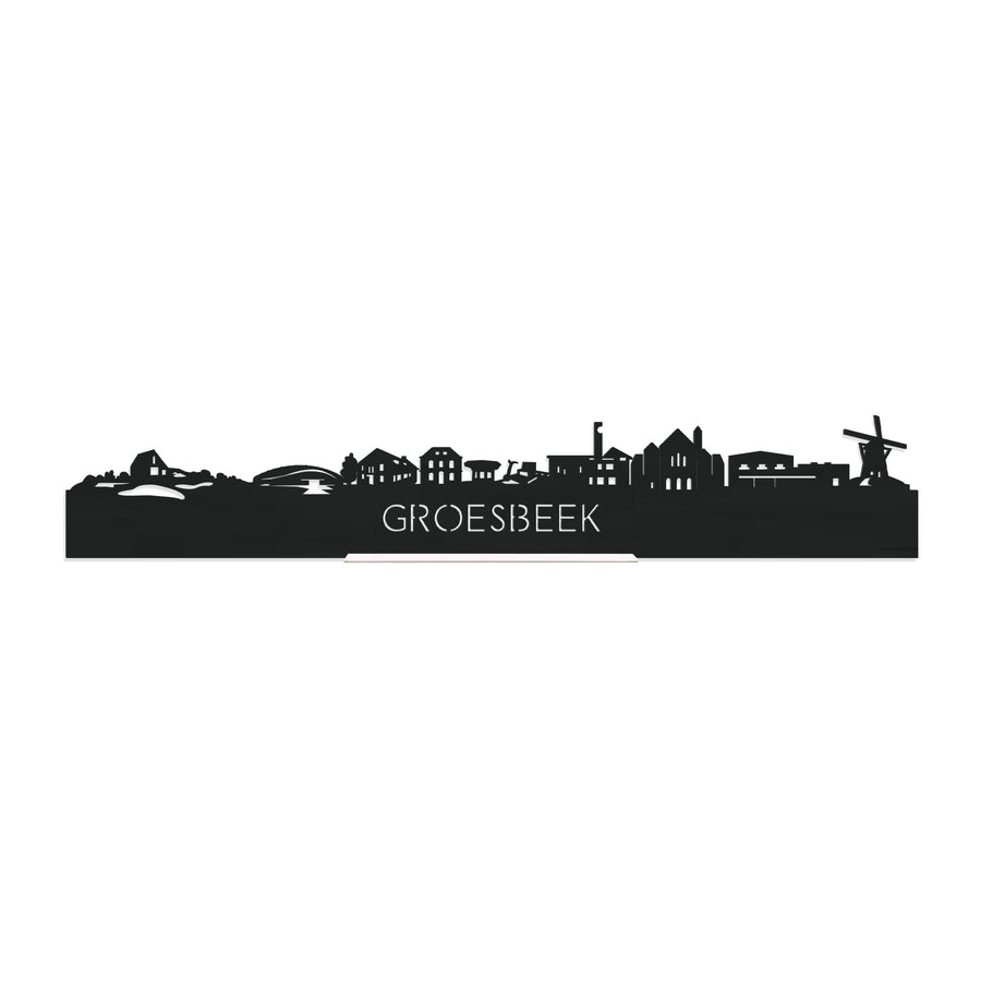 Standing Skyline Groesbeek Zwart houten cadeau decoratie relatiegeschenk van WoodWideCities