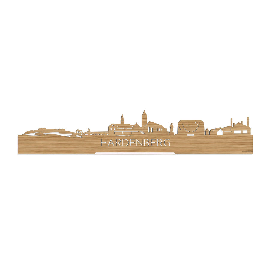 Standing Skyline Hardenberg Bamboe houten cadeau decoratie relatiegeschenk van WoodWideCities