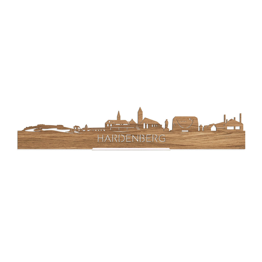 Standing Skyline Hardenberg Eiken houten cadeau decoratie relatiegeschenk van WoodWideCities