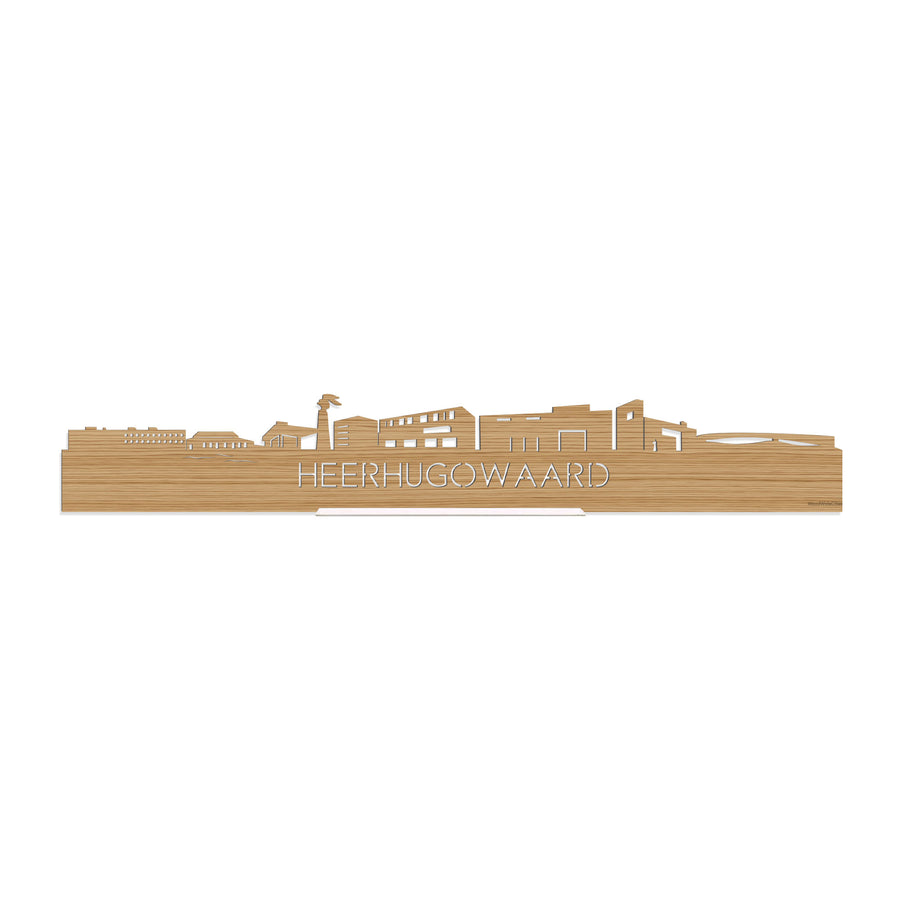 Standing Skyline Heerhugowaard Bamboe houten cadeau decoratie relatiegeschenk van WoodWideCities