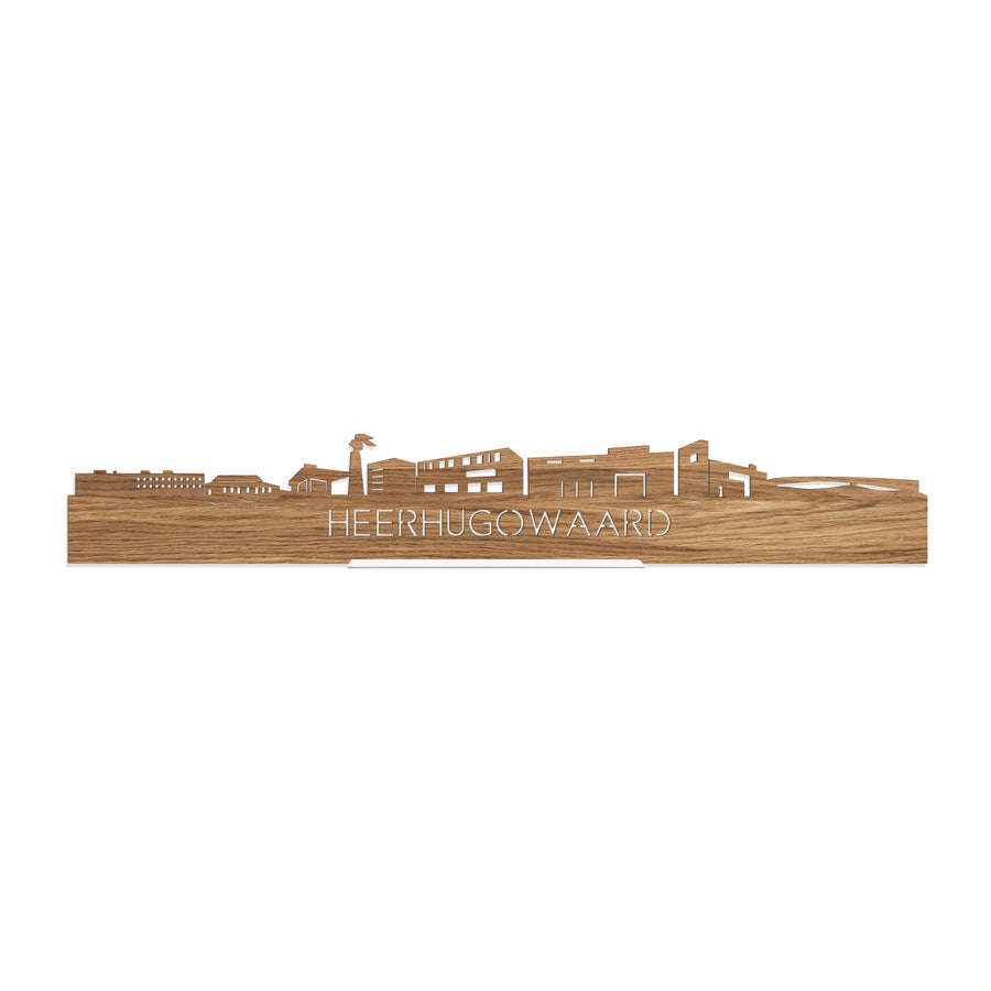 Standing Skyline Heerhugowaard Eiken houten cadeau decoratie relatiegeschenk van WoodWideCities