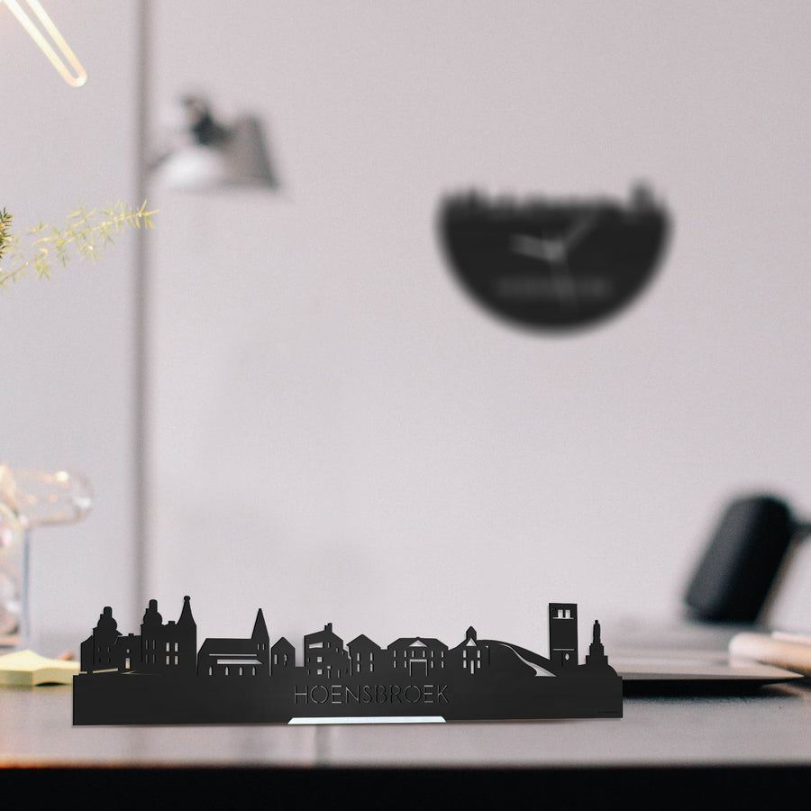 Standing Skyline Hoensbroek Zwart houten cadeau decoratie relatiegeschenk van WoodWideCities