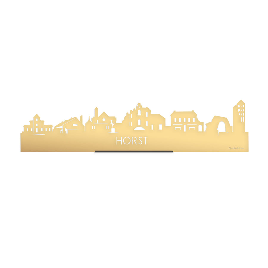Standing Skyline Horst Metallic Goud gerecycled kunststof cadeau decoratie relatiegeschenk van WoodWideCities