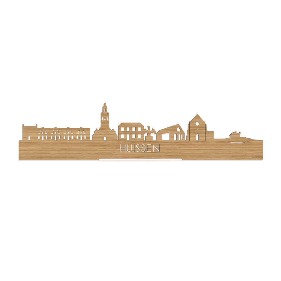 Standing Skyline Huissen Bamboe houten cadeau decoratie relatiegeschenk van WoodWideCities