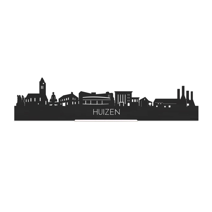 Standing Skyline Huizen Zwart houten cadeau decoratie relatiegeschenk van WoodWideCities