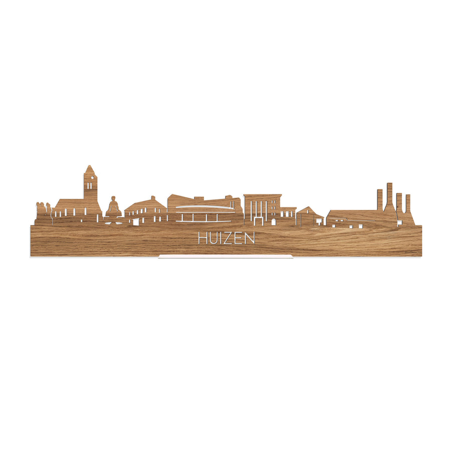 Standing Skyline Huizen Eiken houten cadeau decoratie relatiegeschenk van WoodWideCities