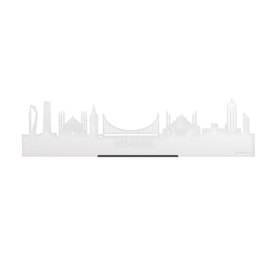 Standing Skyline Istanbul Wit Glanzend 40 cm houten cadeau decoratie relatiegeschenk van WoodWideCities