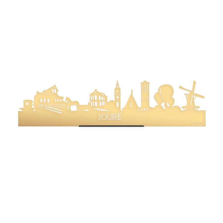 Standing Skyline Joure Goud Metallic 40 cm houten cadeau decoratie relatiegeschenk van WoodWideCities
