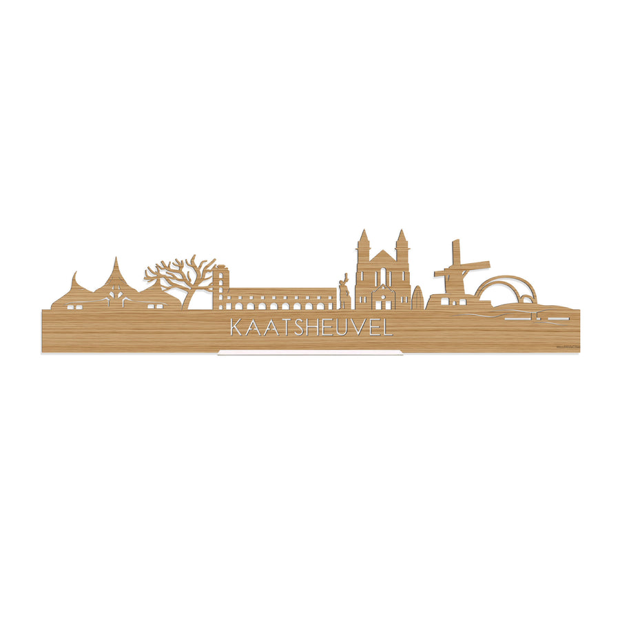 Standing Skyline Kaatsheuvel Bamboe houten cadeau decoratie relatiegeschenk van WoodWideCities
