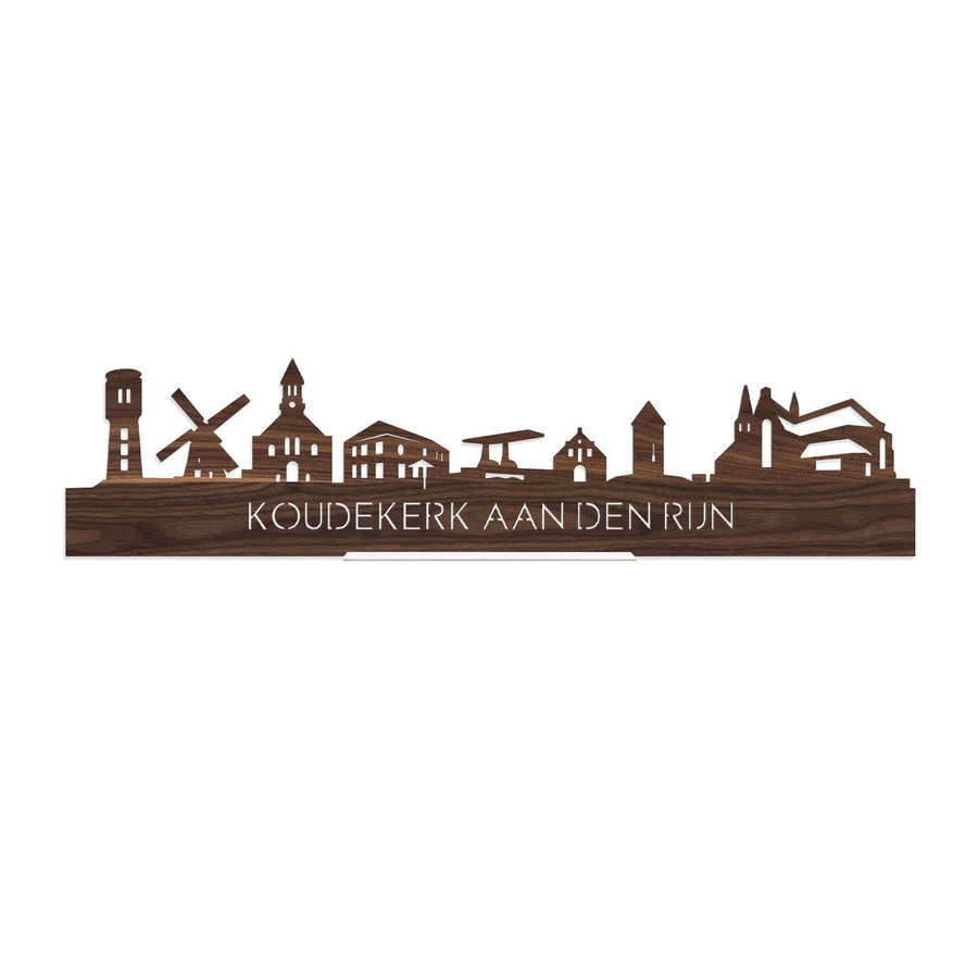 Standing Skyline Koudekerk-Aan-Den-Rijn Noten houten cadeau decoratie relatiegeschenk van WoodWideCities