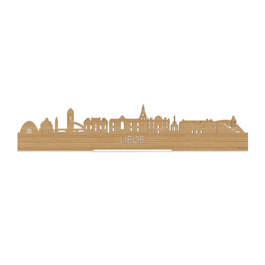 Standing Skyline Liège Bamboe houten cadeau decoratie relatiegeschenk van WoodWideCities
