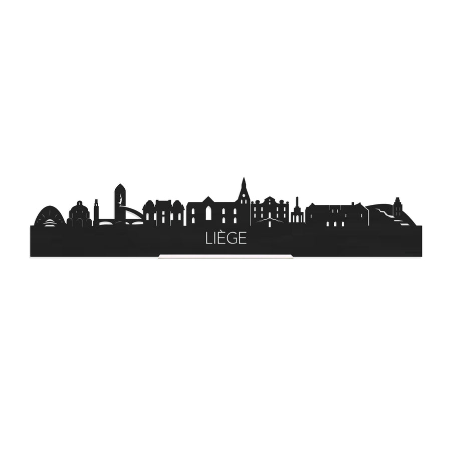 Standing Skyline Liège Zwart houten cadeau decoratie relatiegeschenk van WoodWideCities