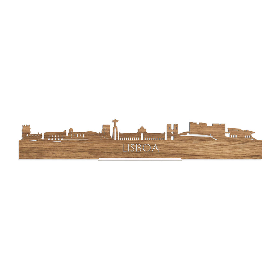 Standing Skyline Lisboa Eiken houten cadeau decoratie relatiegeschenk van WoodWideCities