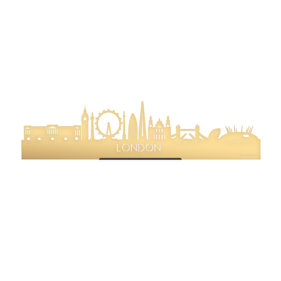 Standing Skyline London Metallic Goud gerecycled kunststof cadeau decoratie relatiegeschenk van WoodWideCities