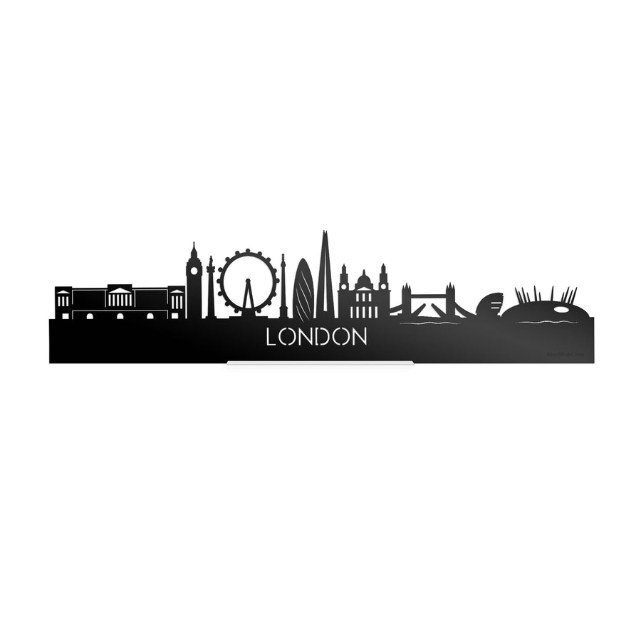 Standing Skyline London Zwart glanzend gerecycled kunststof cadeau decoratie relatiegeschenk van WoodWideCities