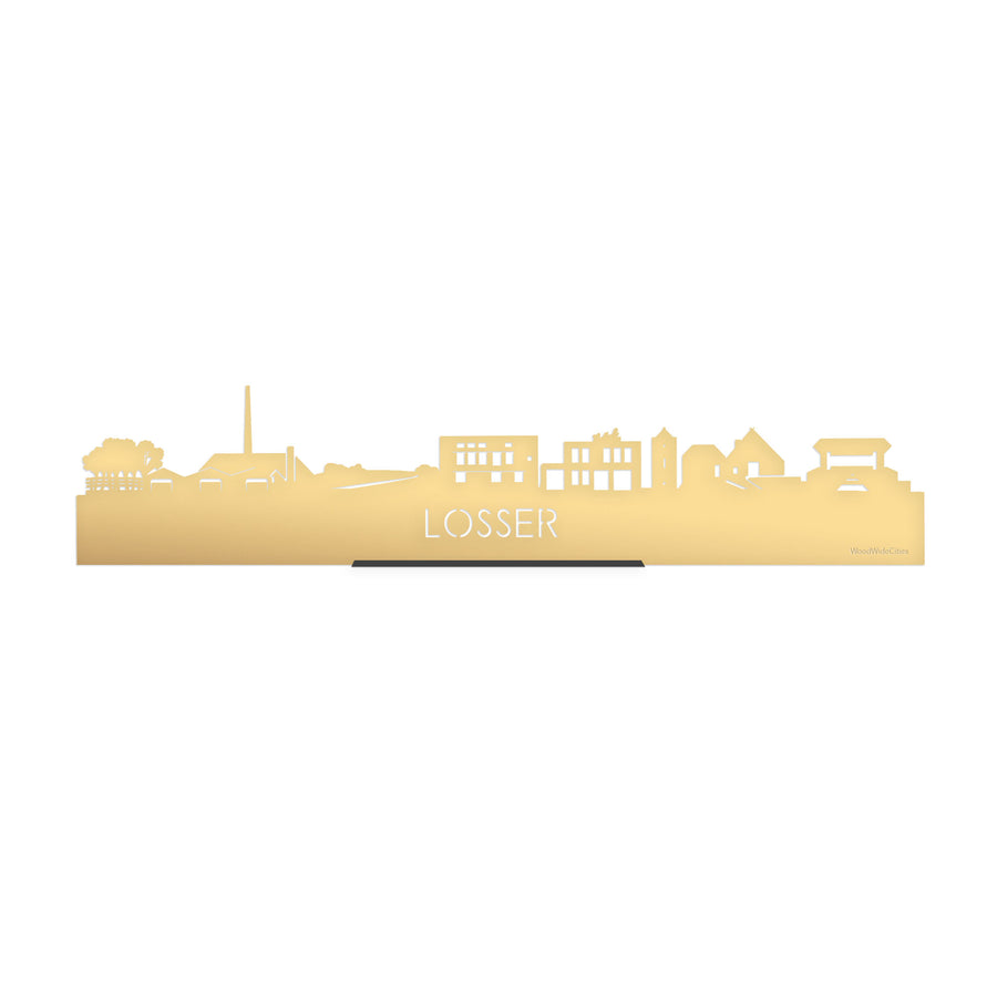 Standing Skyline Losser Metallic Goud gerecycled kunststof cadeau decoratie relatiegeschenk van WoodWideCities