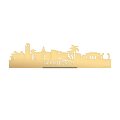 Standing Skyline Miami Beach Gold Metallic