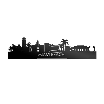 Standing Skyline Miami Beach Black Glossy