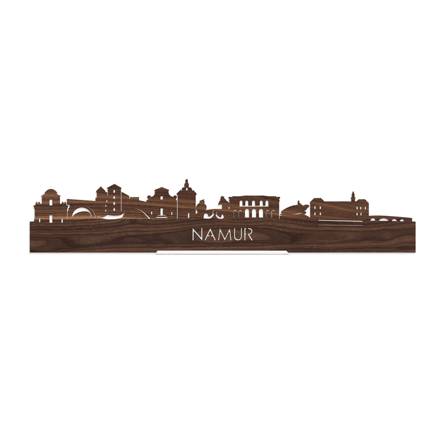 Standing Skyline Namur Noten houten cadeau decoratie relatiegeschenk van WoodWideCities