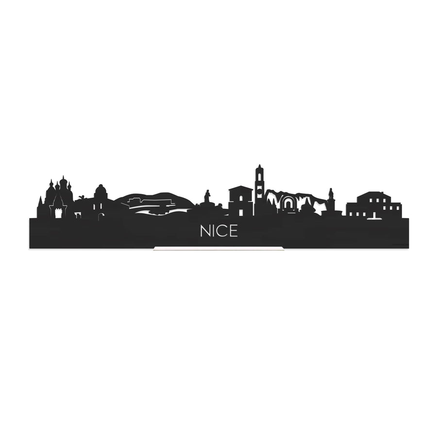 Standing Skyline Nice Zwart houten cadeau decoratie relatiegeschenk van WoodWideCities