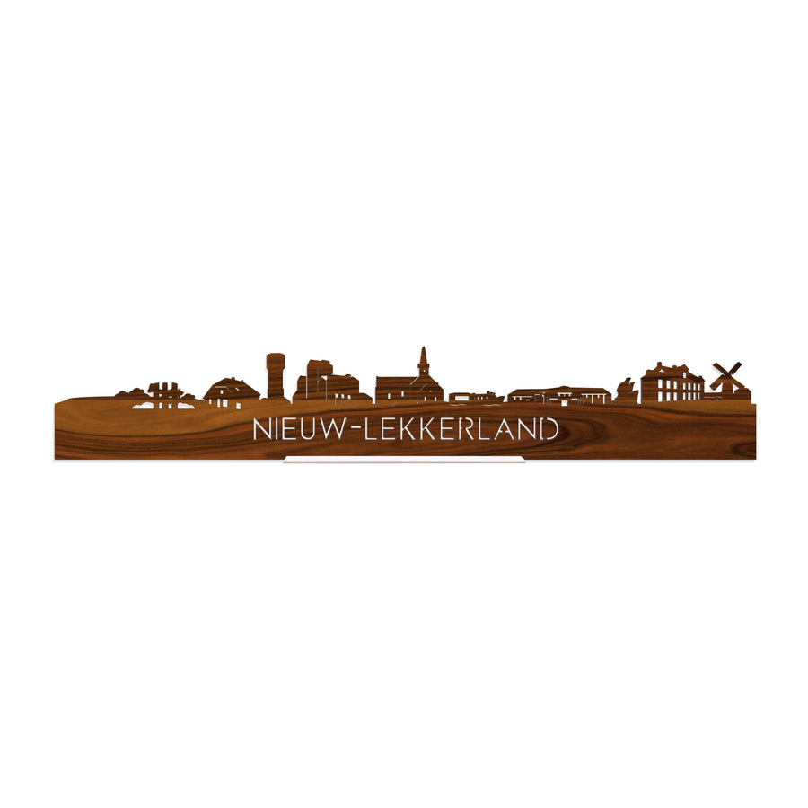 Standing Skyline Nieuw-Lekkerland Palissander houten cadeau decoratie relatiegeschenk van WoodWideCities