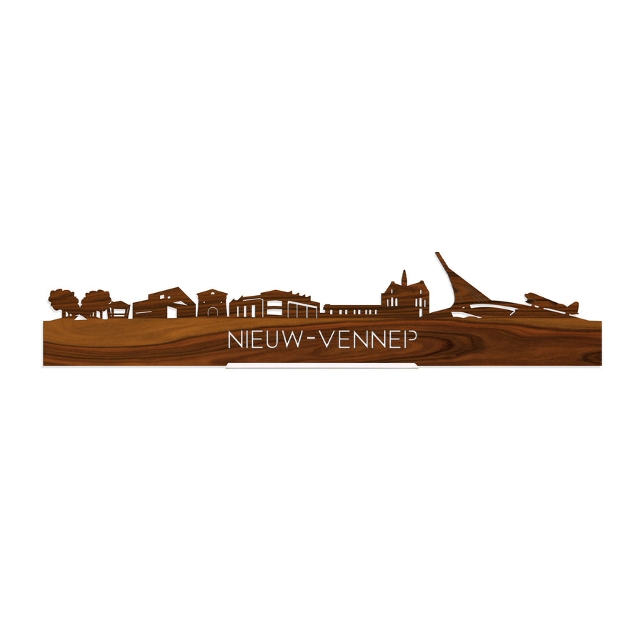 Standing Skyline Nieuw-Vennep Palissander houten cadeau decoratie relatiegeschenk van WoodWideCities
