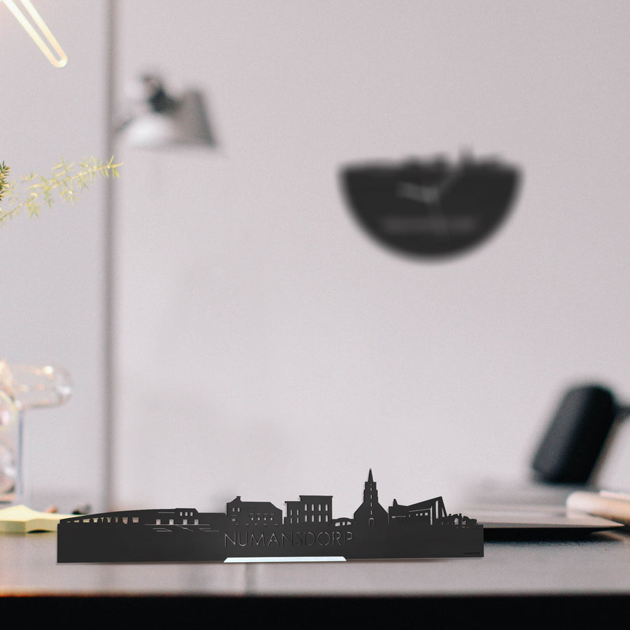 Standing Skyline Numansdorp Zwart houten cadeau decoratie relatiegeschenk van WoodWideCities
