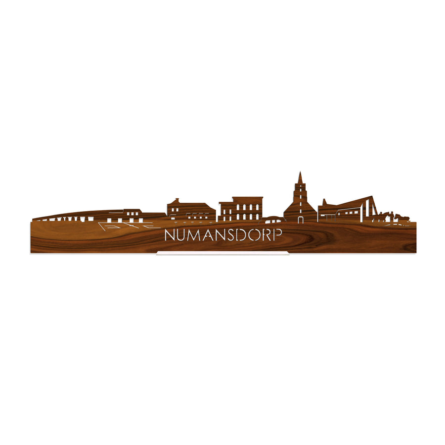 Standing Skyline Numansdorp Palissander houten cadeau decoratie relatiegeschenk van WoodWideCities