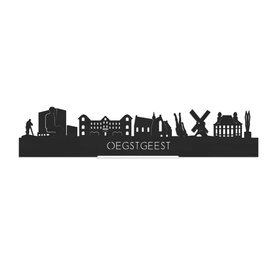 Standing Skyline Oegstgeest Zwart houten cadeau decoratie relatiegeschenk van WoodWideCities