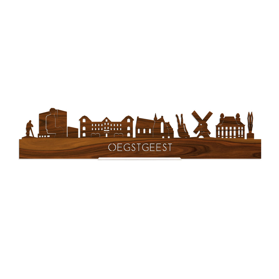 Standing Skyline Oegstgeest Palissander houten cadeau decoratie relatiegeschenk van WoodWideCities