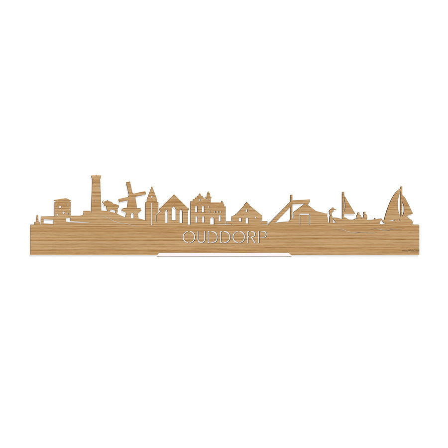 Standing Skyline Ouddorp Bamboe houten cadeau decoratie relatiegeschenk van WoodWideCities