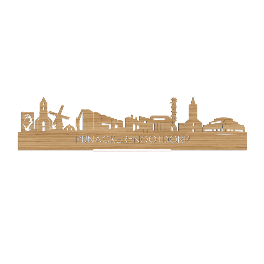 Standing Skyline Pijnacker-Nootdorp Bamboe houten cadeau decoratie relatiegeschenk van WoodWideCities