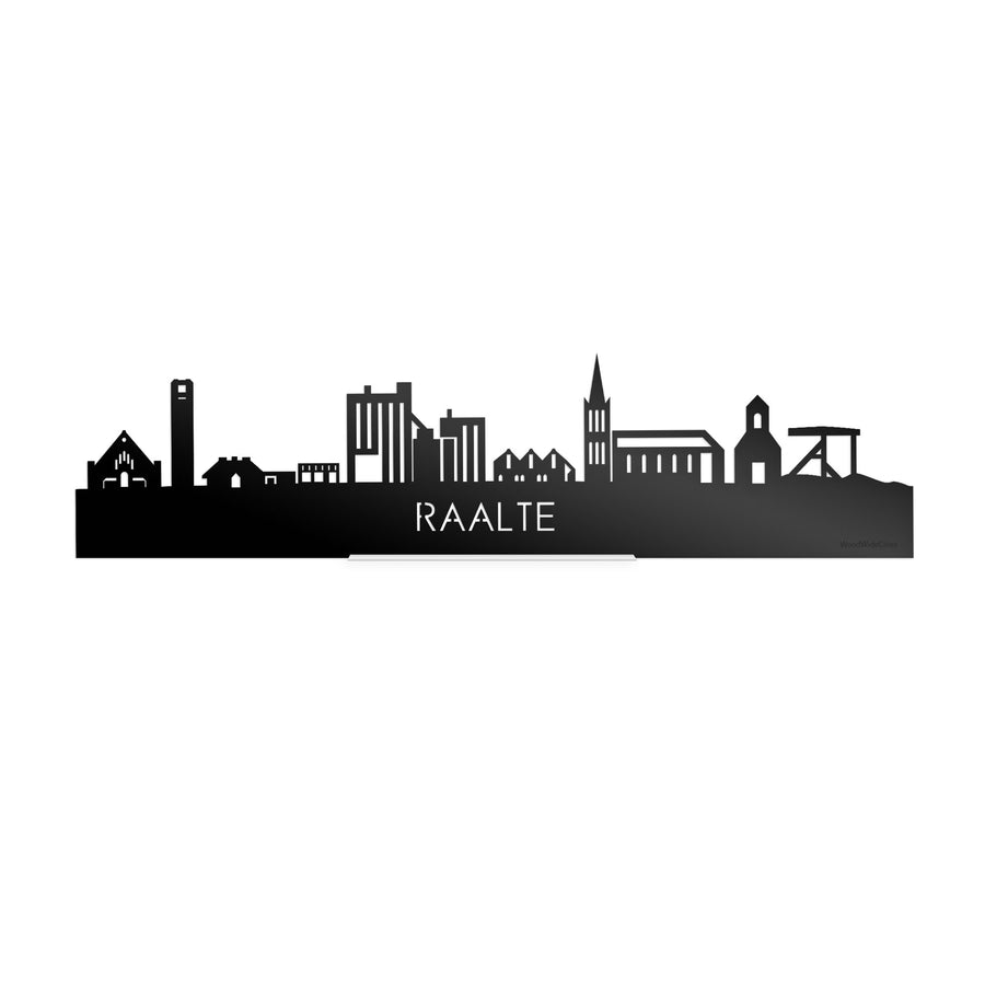 Standing Skyline Raalte Zwart glanzend gerecycled kunststof cadeau decoratie relatiegeschenk van WoodWideCities