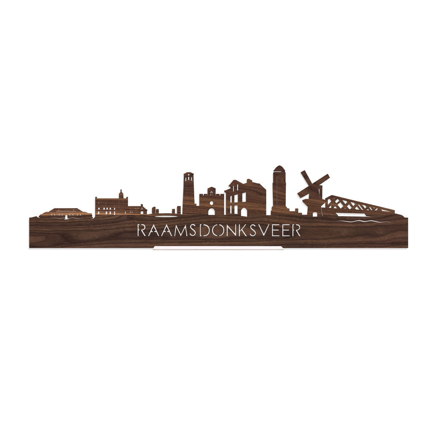 Standing Skyline Raamsdonksveer Noten houten cadeau decoratie relatiegeschenk van WoodWideCities